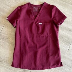 Figs Catarina Scrub Top Burgundy XXS